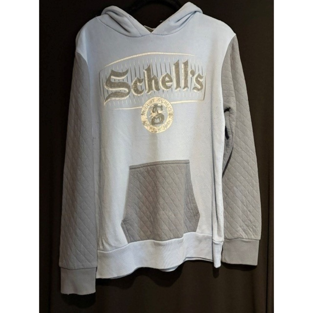Women's Light Blue & Gray Schell's Brewery Hooded Sweatshirt Size M